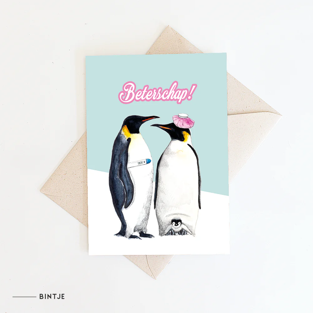 Dubbele kaart Beterschap pinguins
