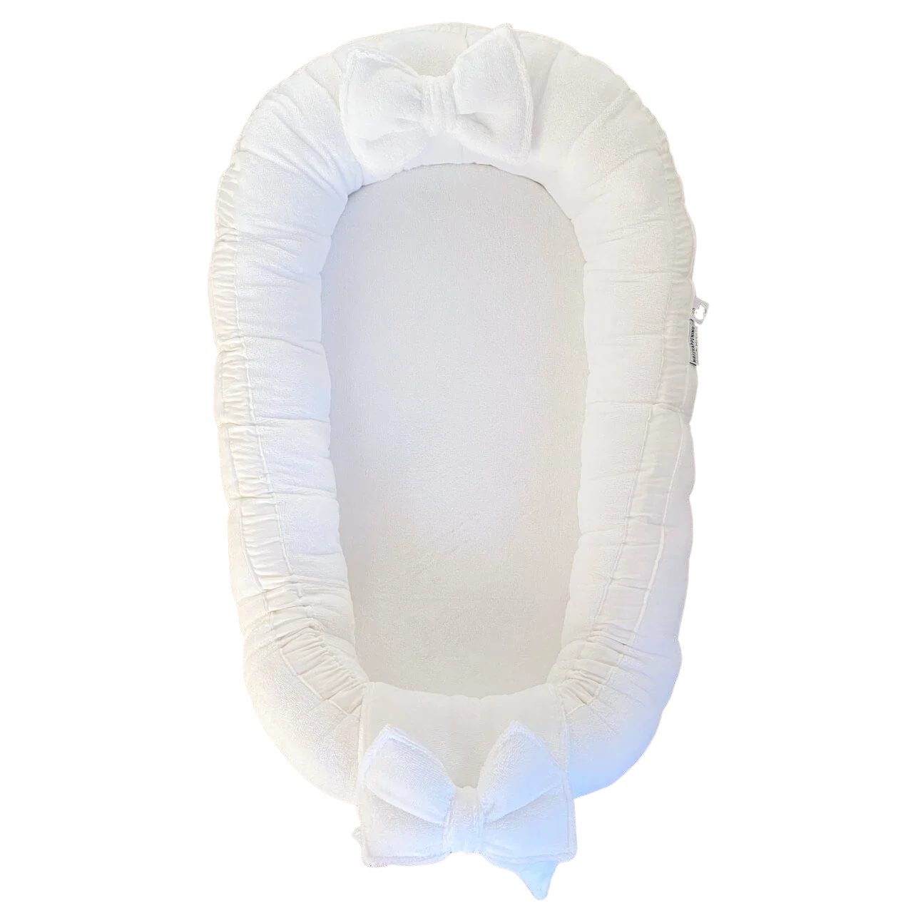 Babynestje Bamboe Strik offwhite bamboo strikken