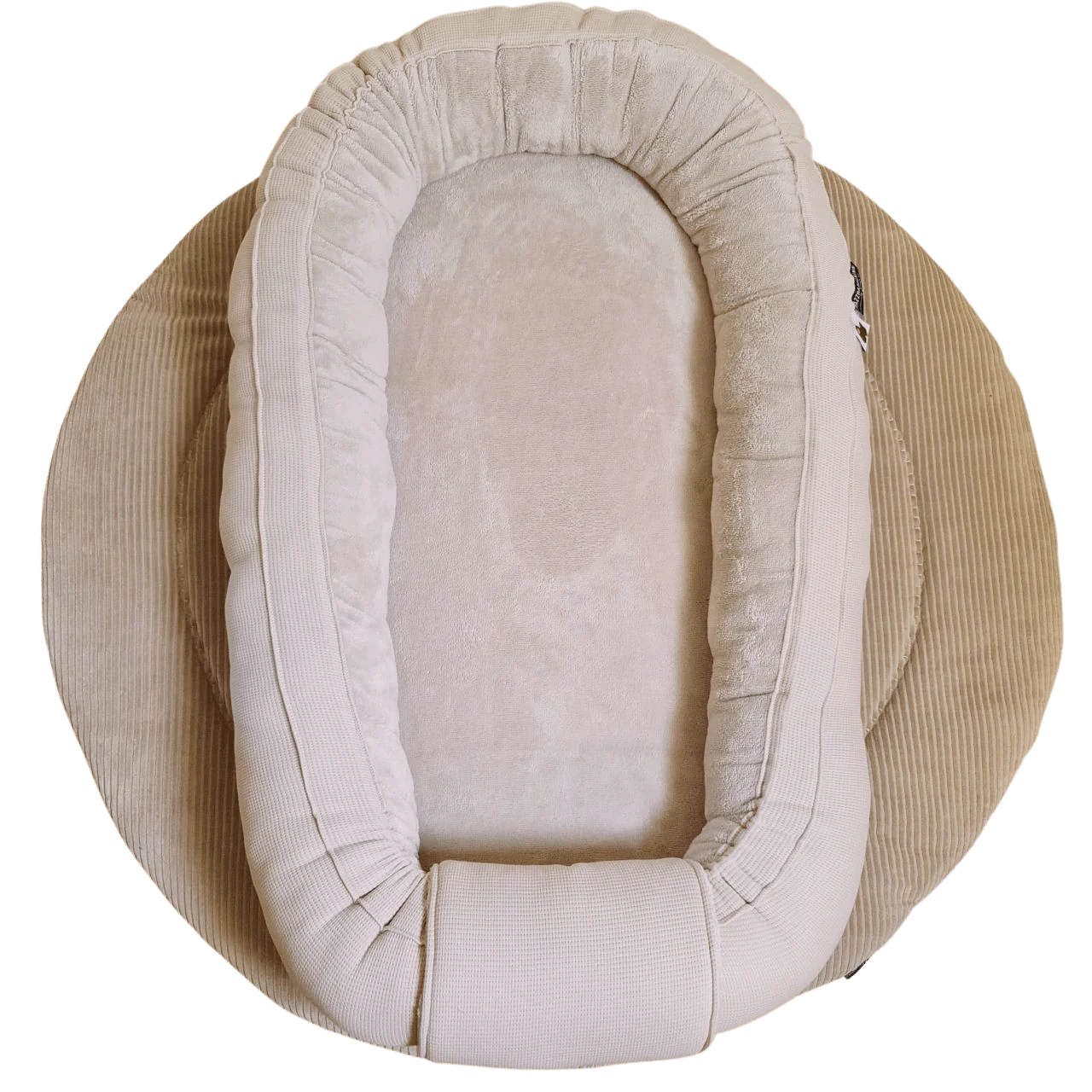 Babynestje New York naturel zand beige wafel jersey bamboe badstof