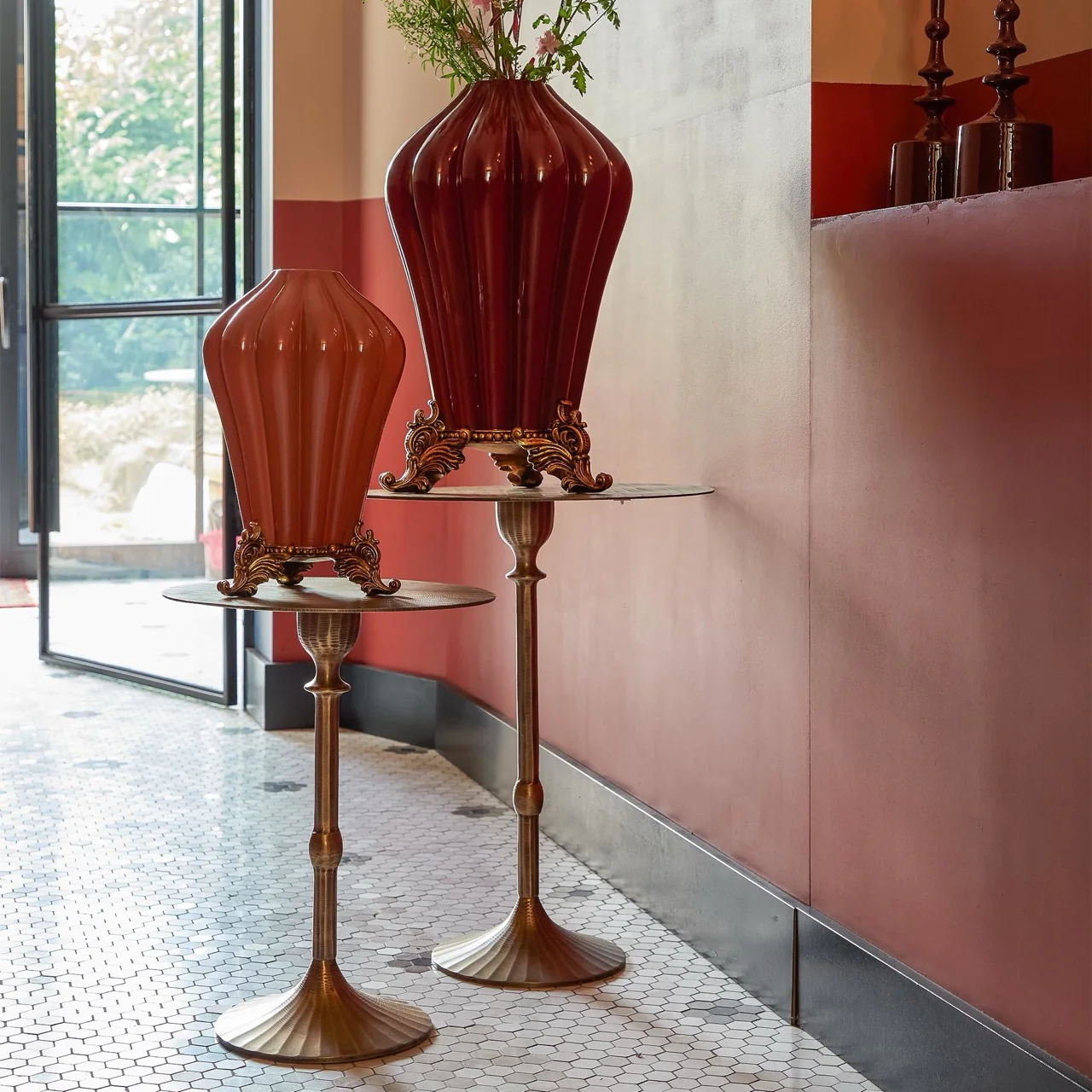 Bijzettafel JANNA Metaal – Ø50×60 cm – Antiek brons