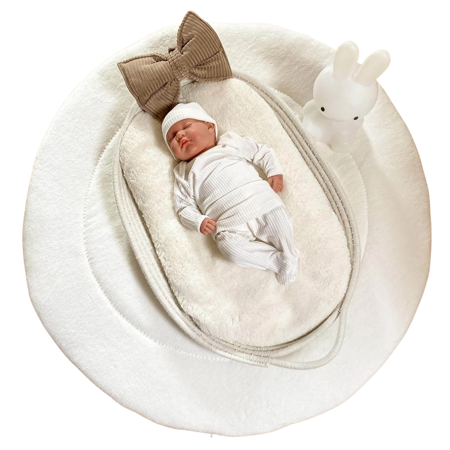 Boxkleed Bamboo – bamboe – creme – ecru – rond – rechthoek – vierkant
