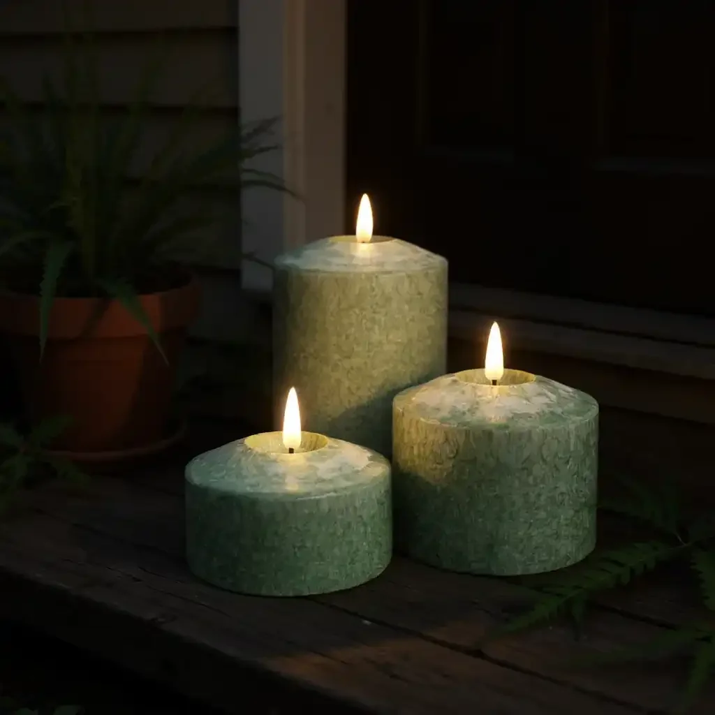 Ledkaars Marble groen – 10x5,5cm - Afbeelding 2