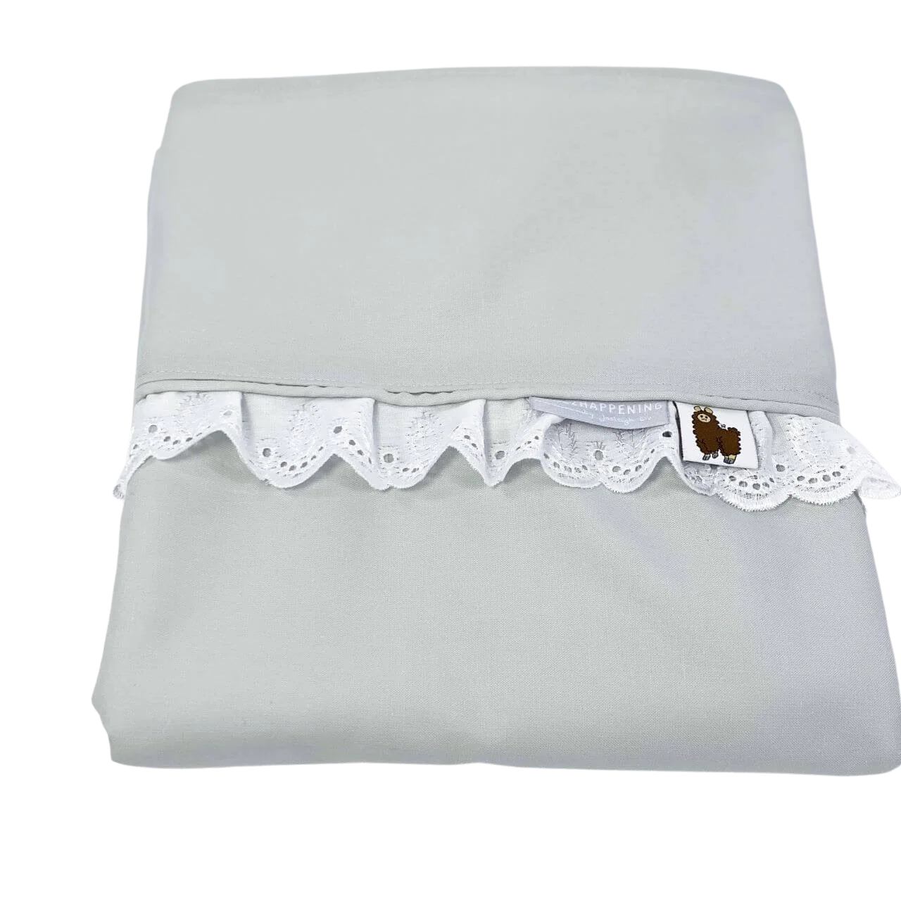 Babydekentje Dakota – lichtgrijs – wit – broderie – landelijk – kant