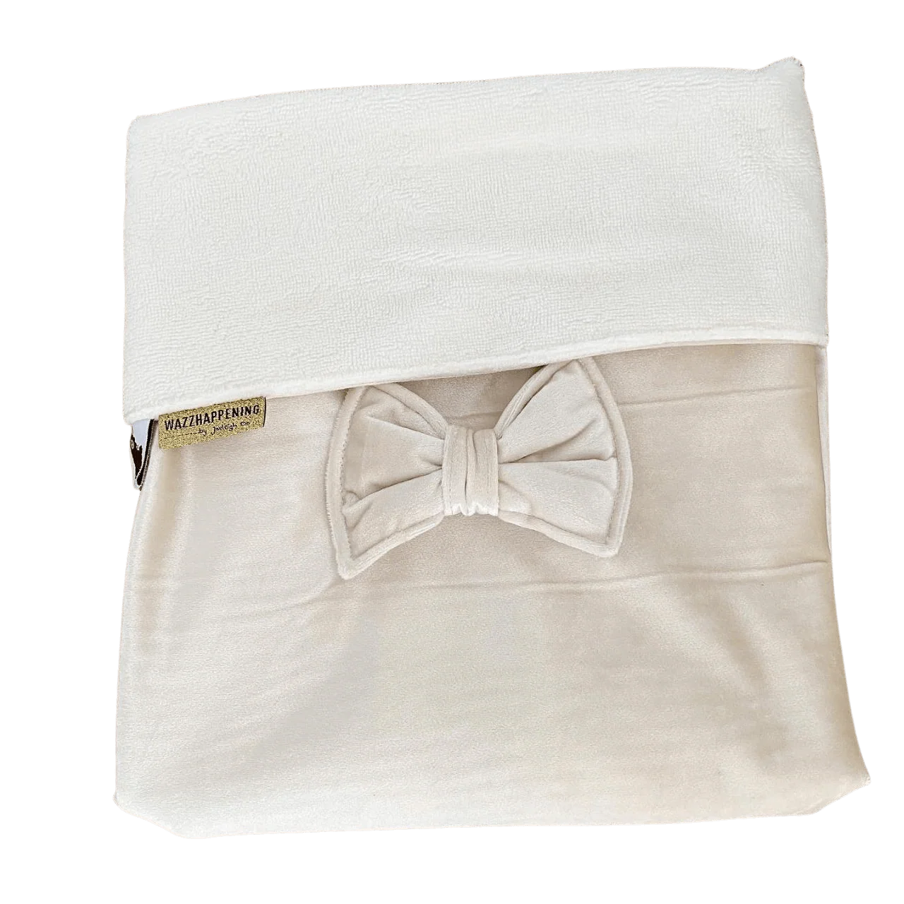 Babydekentje Velvet Strik-fluweel-bamboe-ecru-licht beige-creme - Afbeelding 2