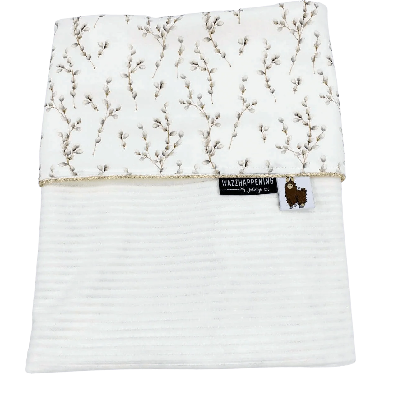 Babydekentje Willow-ribfluweel-wilgenkatjes-goud-crème-velours-ecru