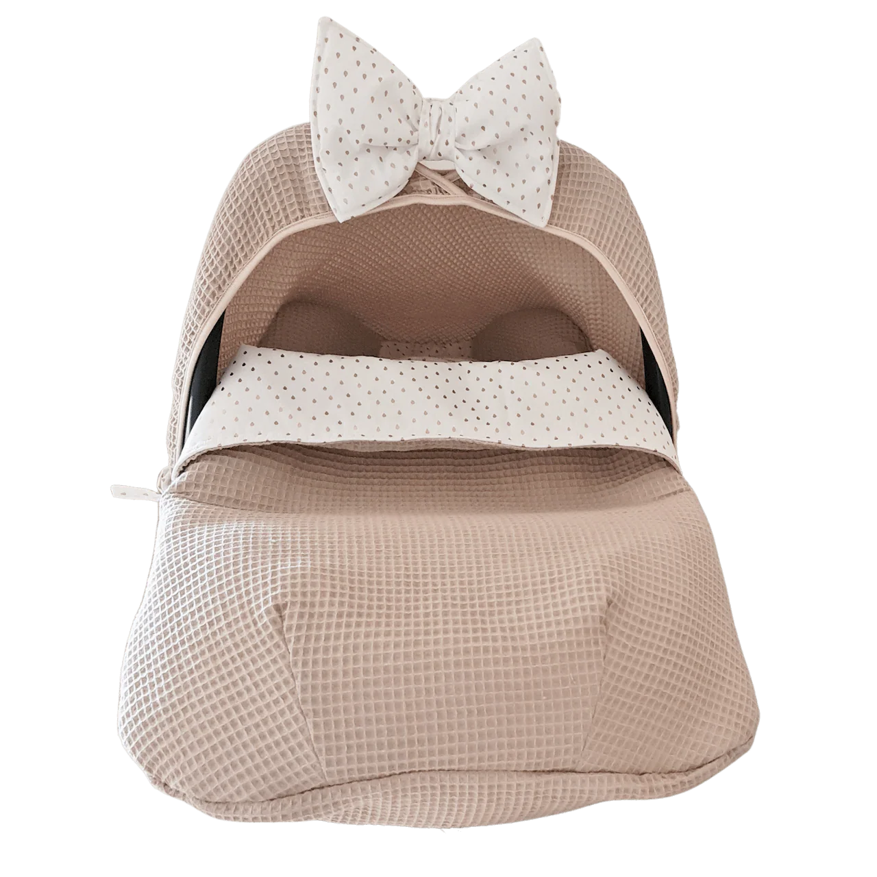Dekje Nina - zand - offwhite - goud - wafel