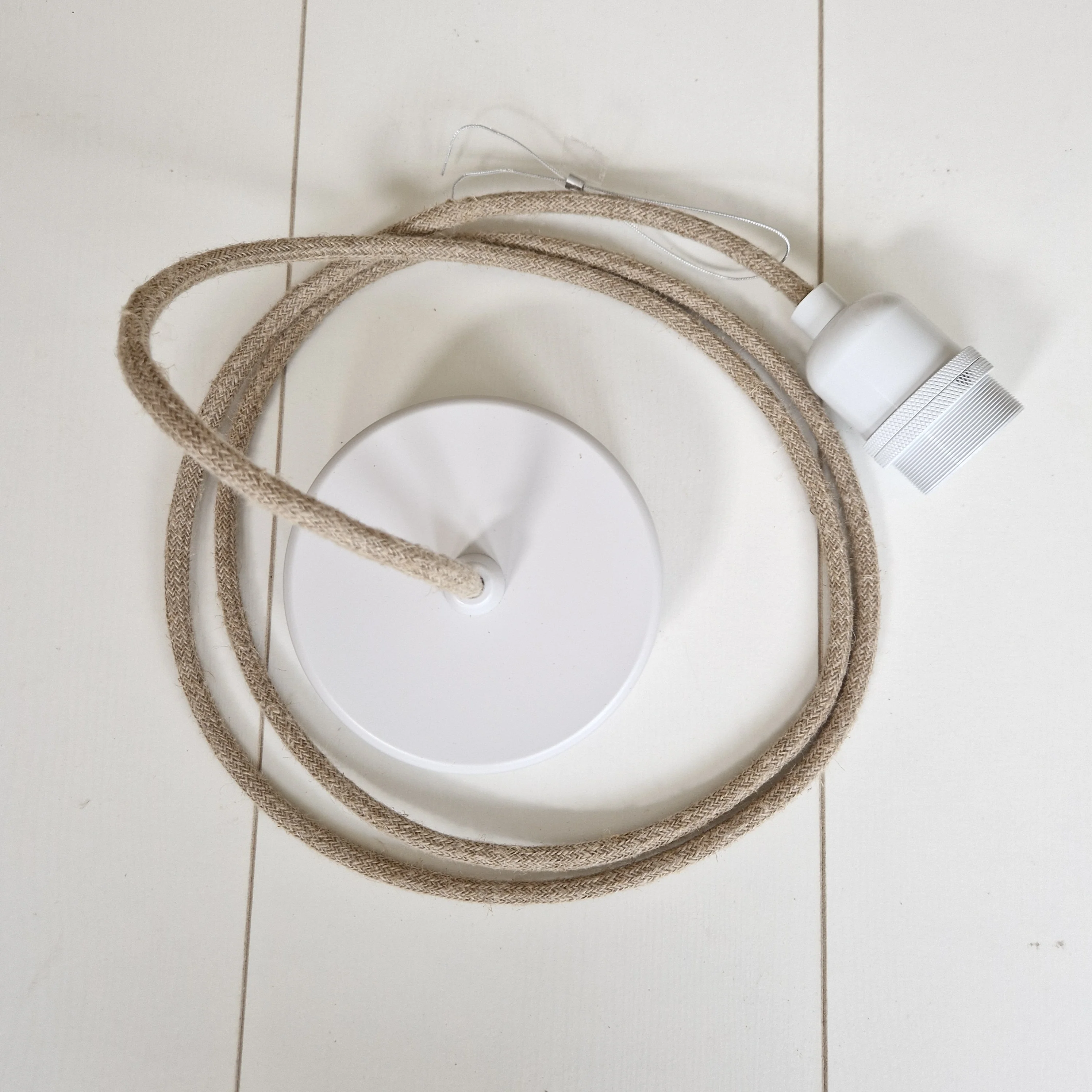 Elektrische systeem Natural Linen incl. staalkabel, design fitting en plafondkapje