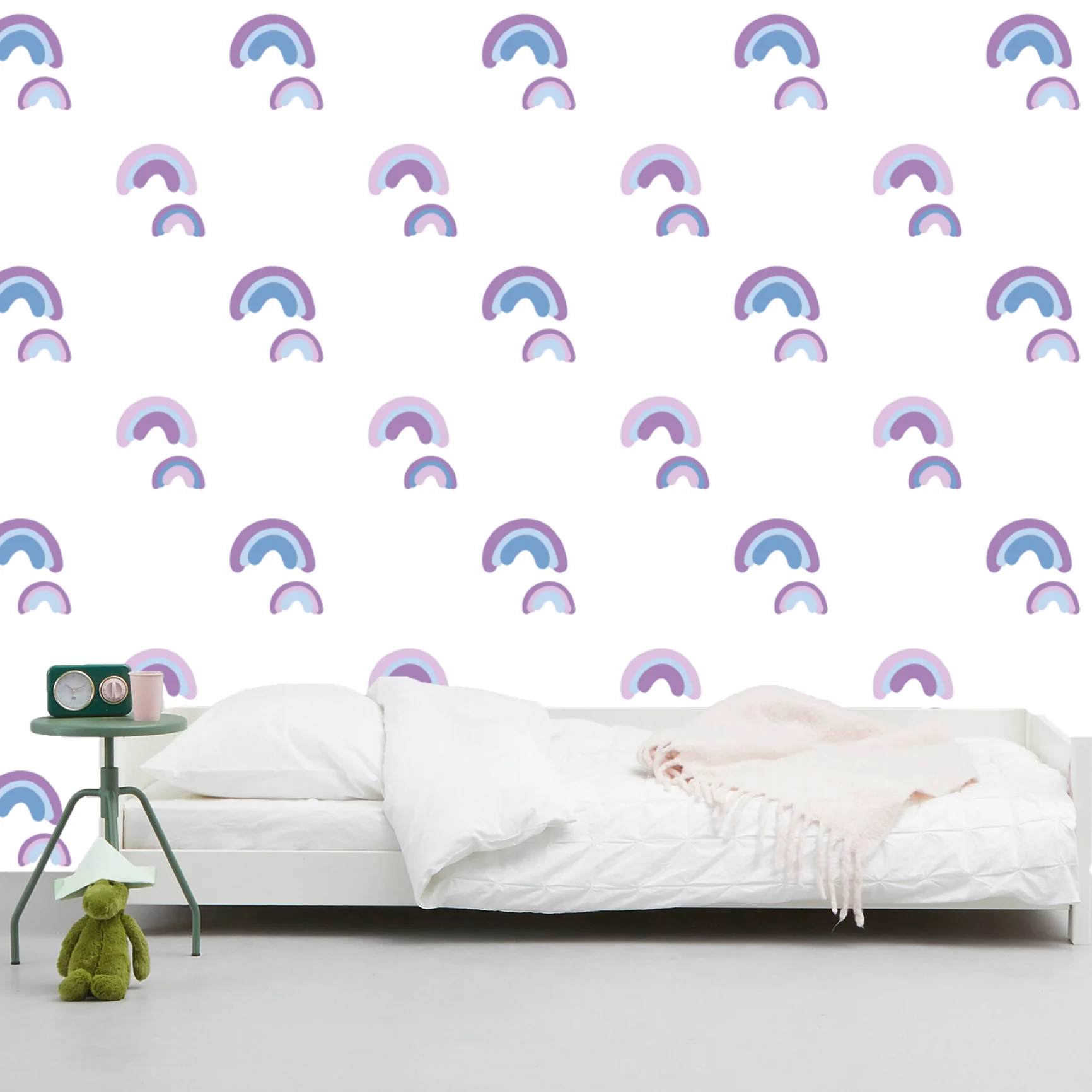 Behang regenboog lila