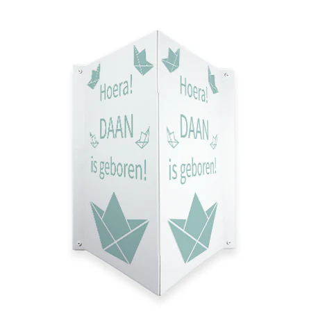 Geboortebord bootjes oudgroen