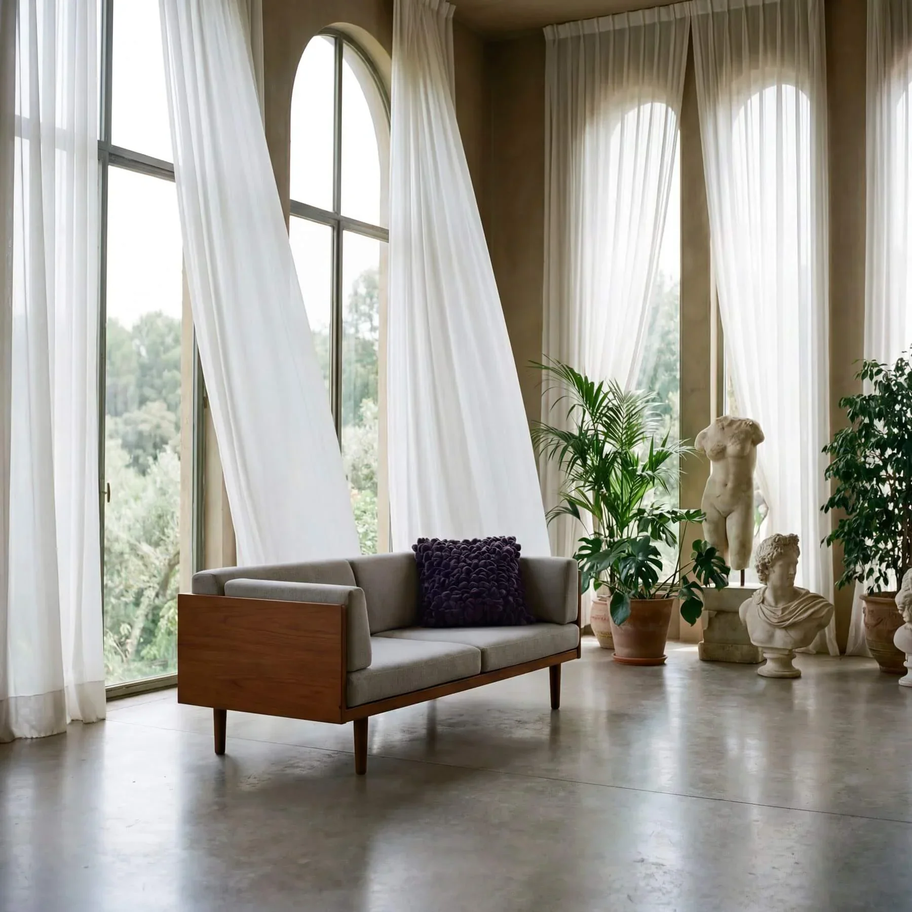 Kussen Pebble Aubergine paars 45x45cm - Afbeelding 2