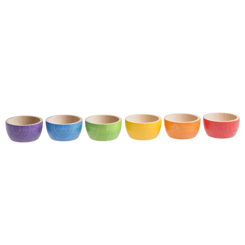 Grapat Houten Bakjes Regenboog – 6 Stuks