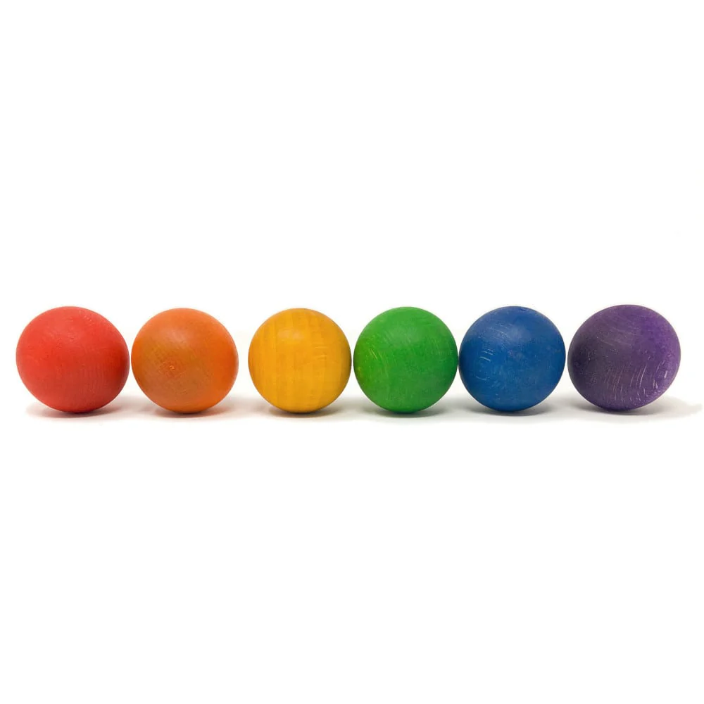 Grapat Houten Ballen Regenboog – 6 Stuks