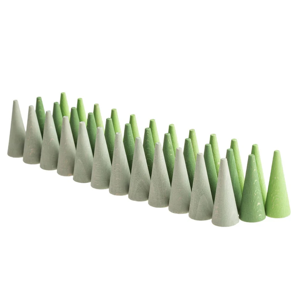 Grapat Mandala Groene Houten Kegels – 36 Stuks
