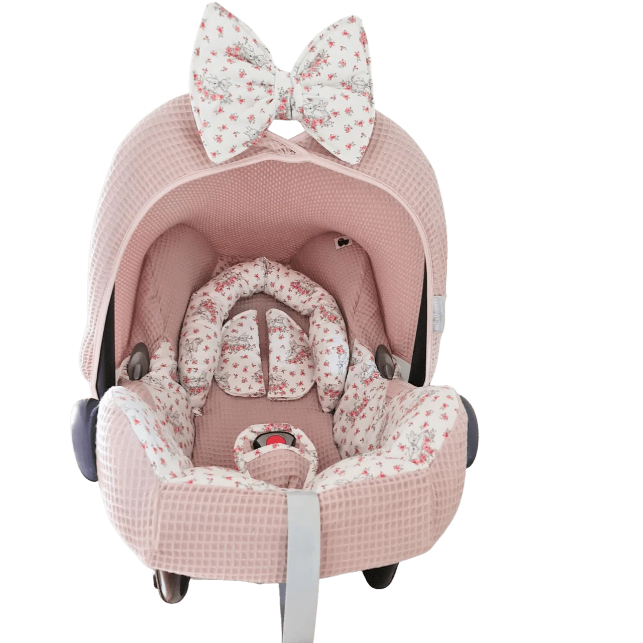 Maxi Cosi hoes Cabrio Bunny oudroze licht konijntjes wafel roosjes