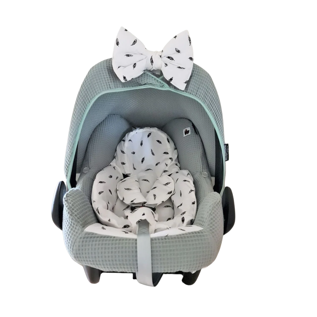 Maxi Cosi hoes Rock Julian oudgroen wafel veertjes zwartwit