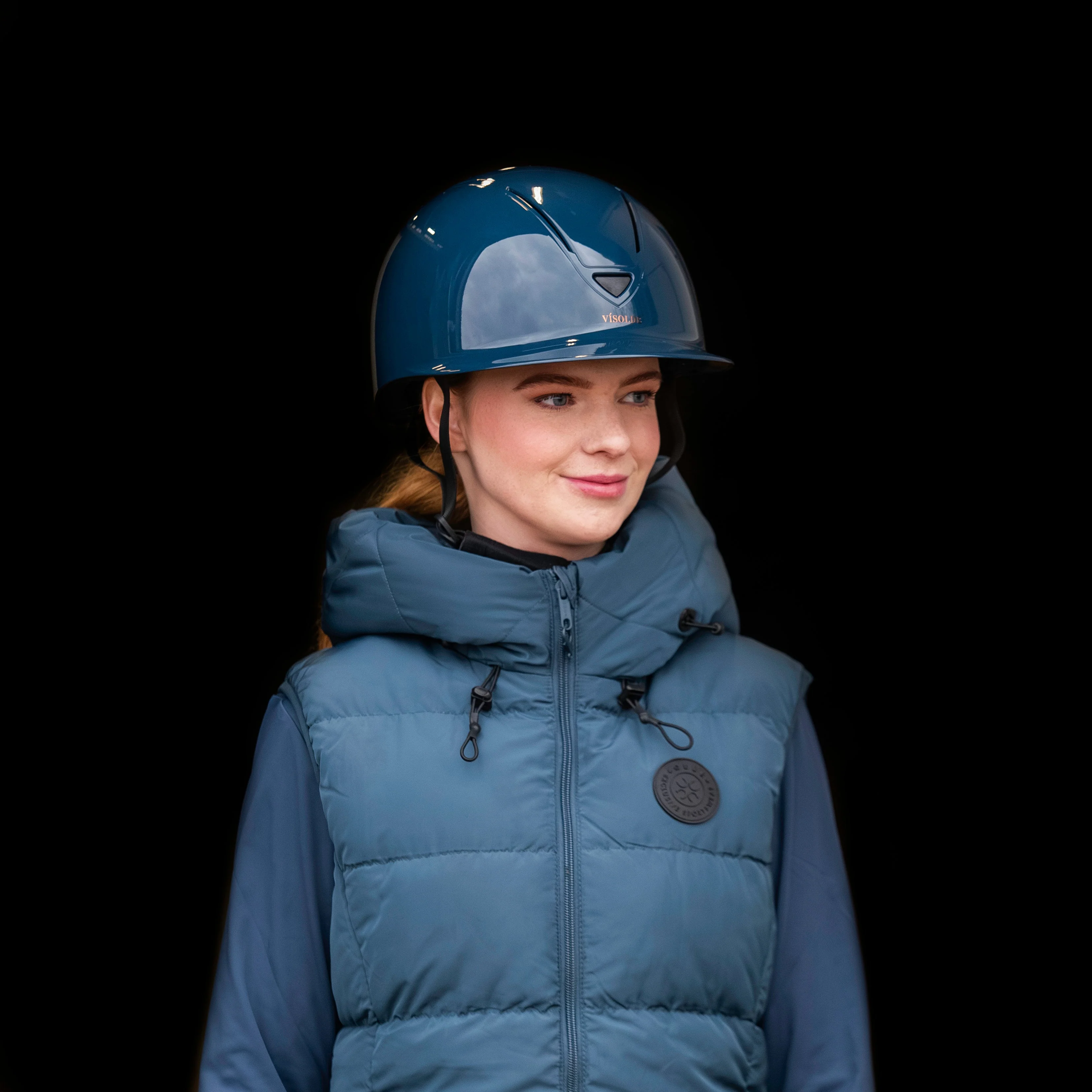 Vísolde – Schaal paardrijhelm Petrol blauw