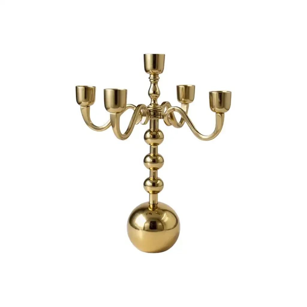 Kandelaar goud 5 armen 35cm