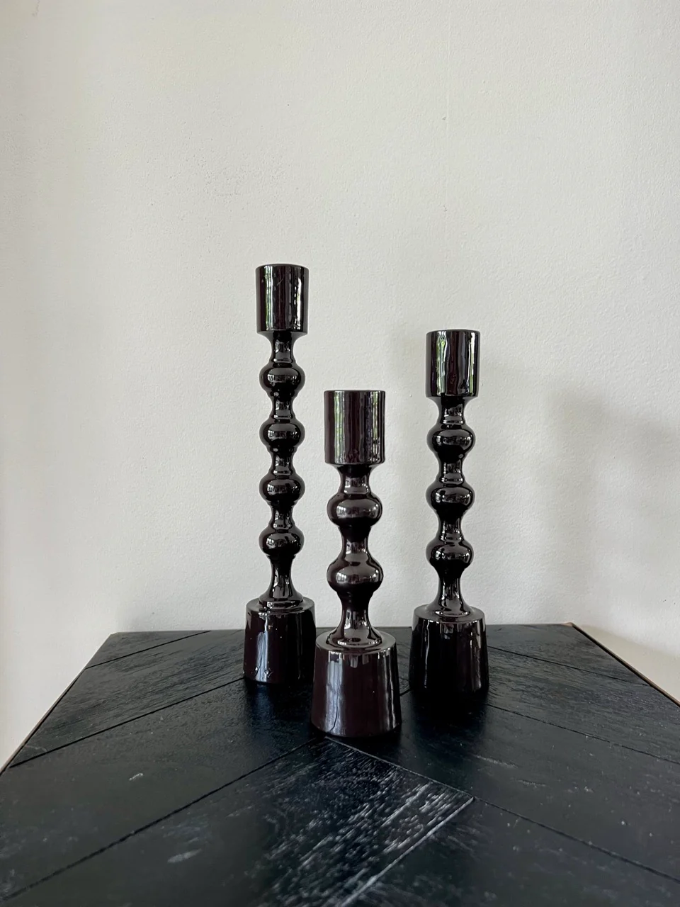 Kandelaar BABIMO – Glans donker bruin – 3 varianten