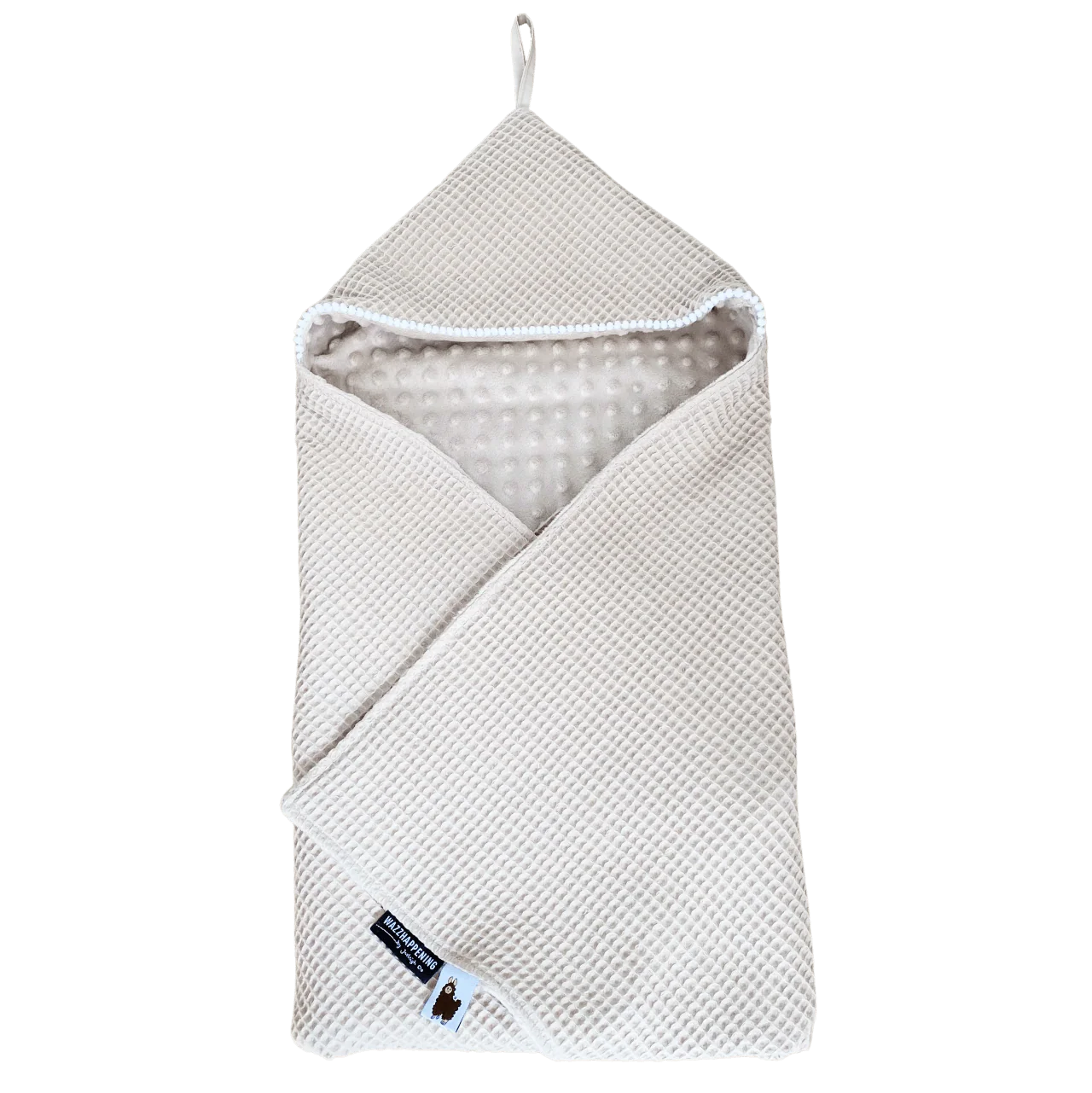 Omslagdoek Hazel Baby-zand-beige-lichtbruin-wafel-minky-velours