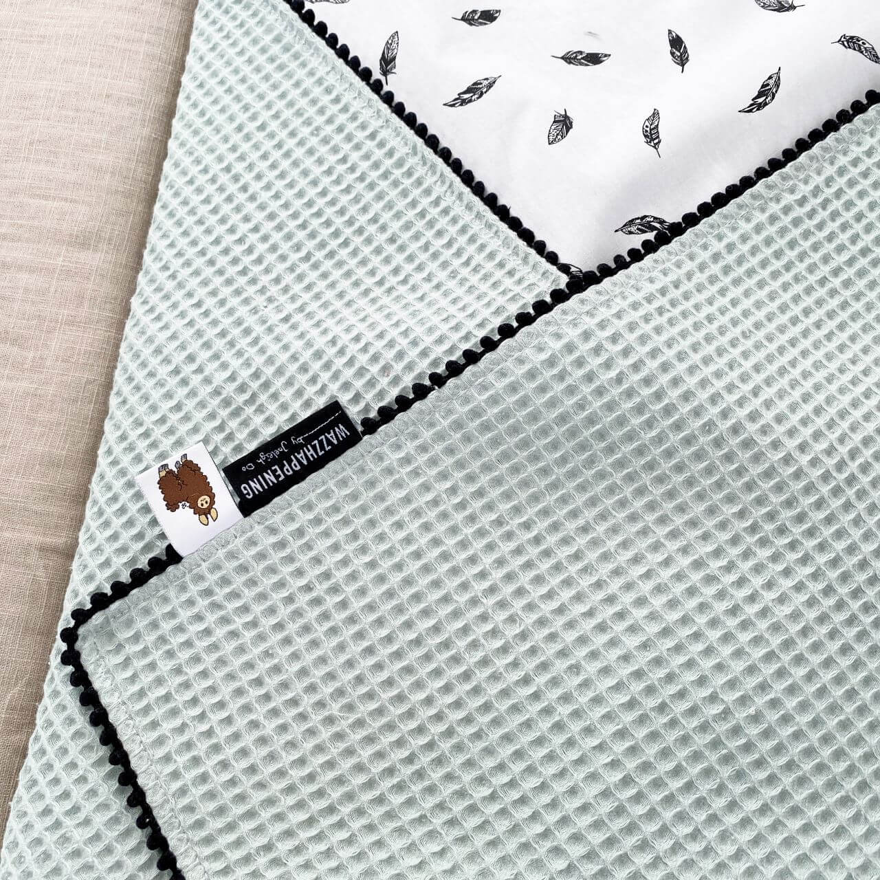 Omslagdoek Baby - Julian - wafel - veertjes - 30 kleuren - Afbeelding 3