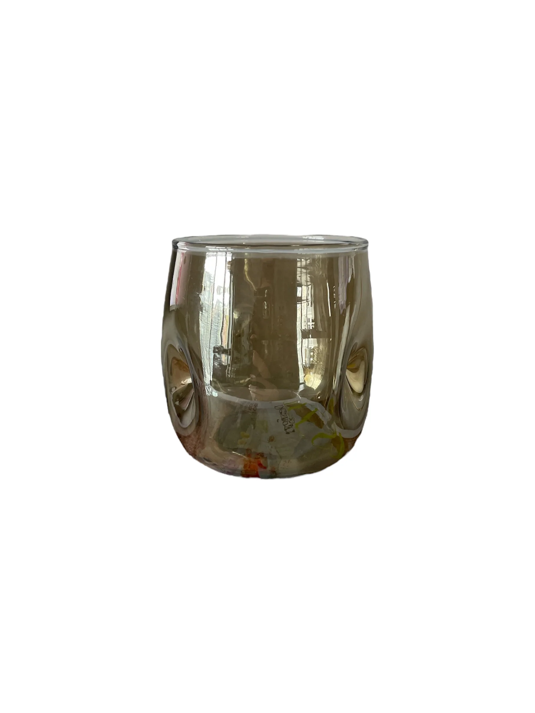 Windlicht taupe/goud glas