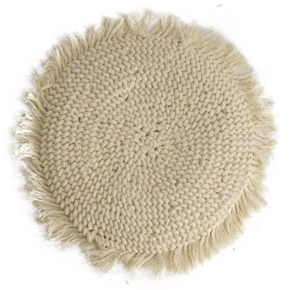 Gevlochten placemat Macramé – creme – 38 cm diameter