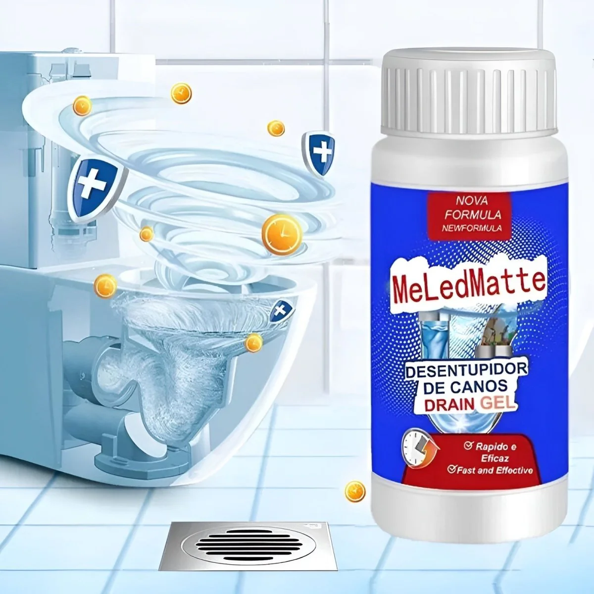 ClearFlow™ – Afvoerreiniger Met Drievoudige Actie Tegen Verstoppingen [1 + 1 Gratis]