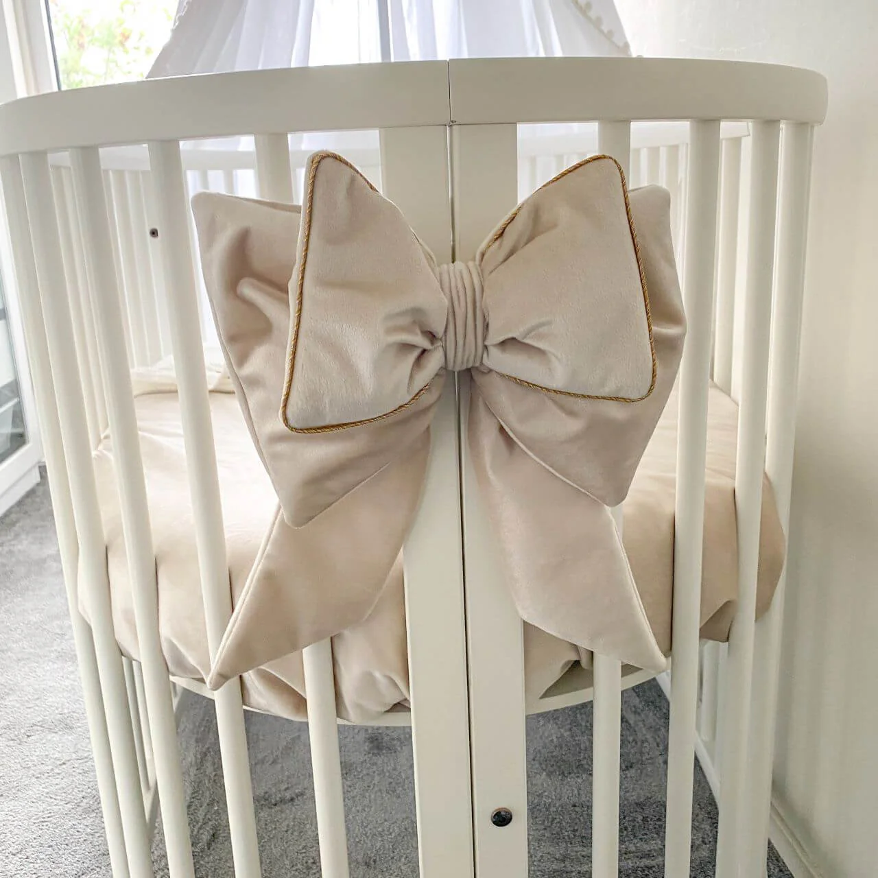 Sierstrik Luxury Velvet Gold-licht beige ecru-bed-boxstrik-10 kleuren