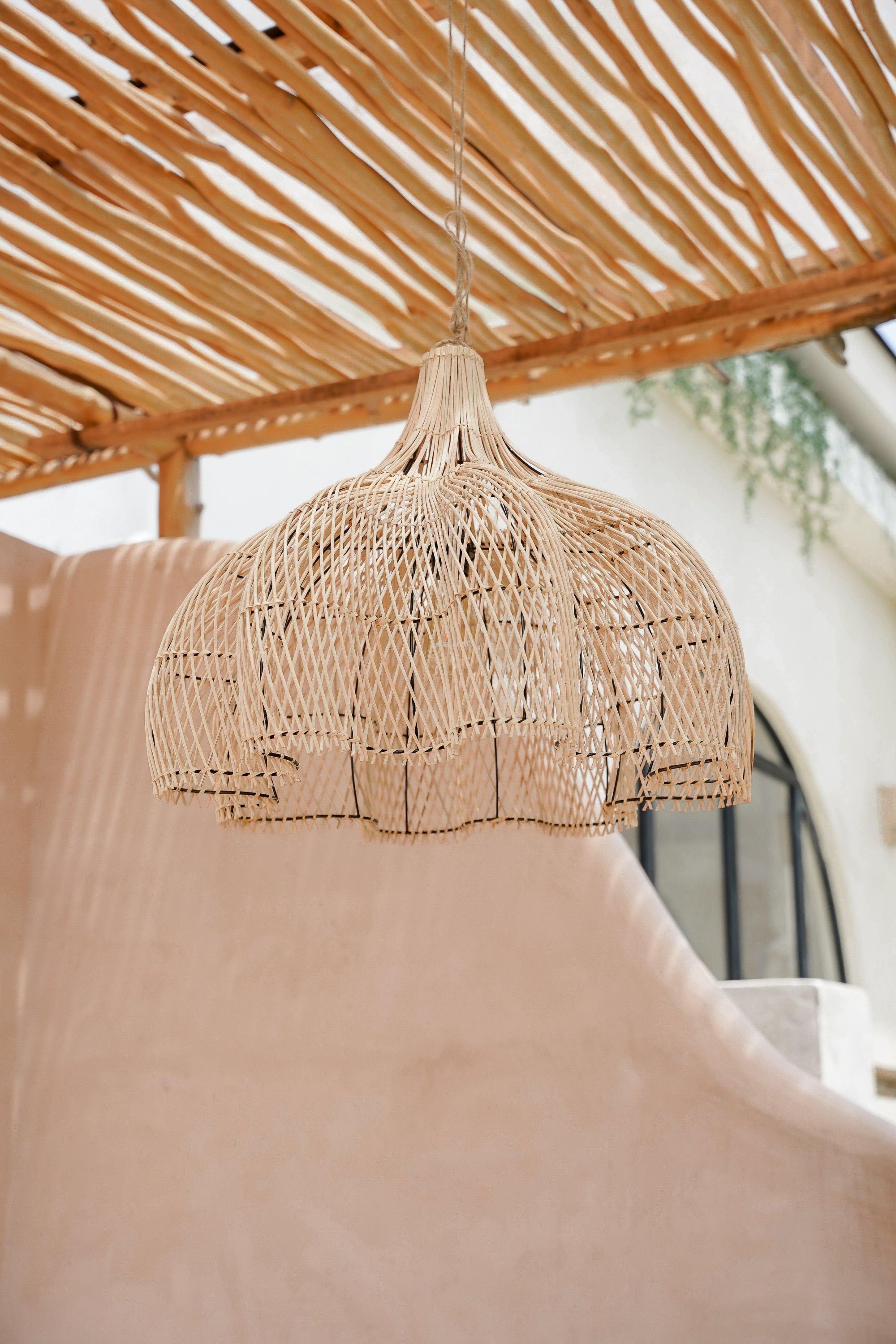 Rotan Lampenkap – The Bunga – L –  Hippie Monkey