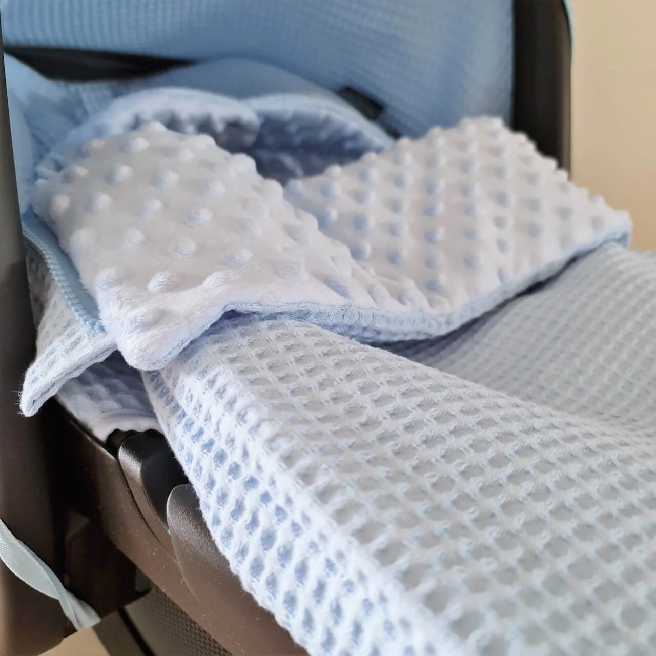 Voetenzak Barcelona - wafel - minky velours - bies - in 30 kleuren - Afbeelding 2