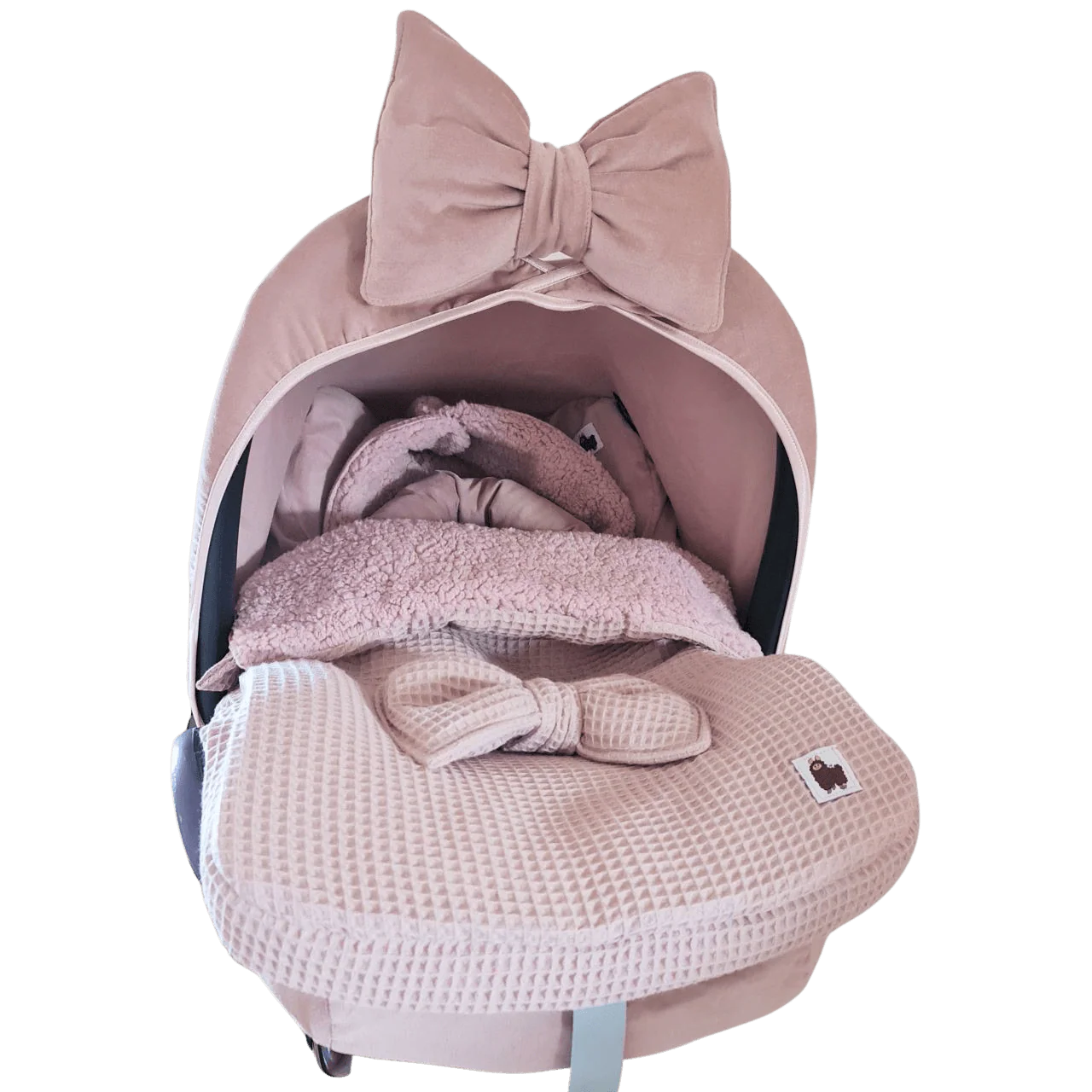 Voetenzak Teddy Strik - wafel - oudroze teddy - oudroze wafel