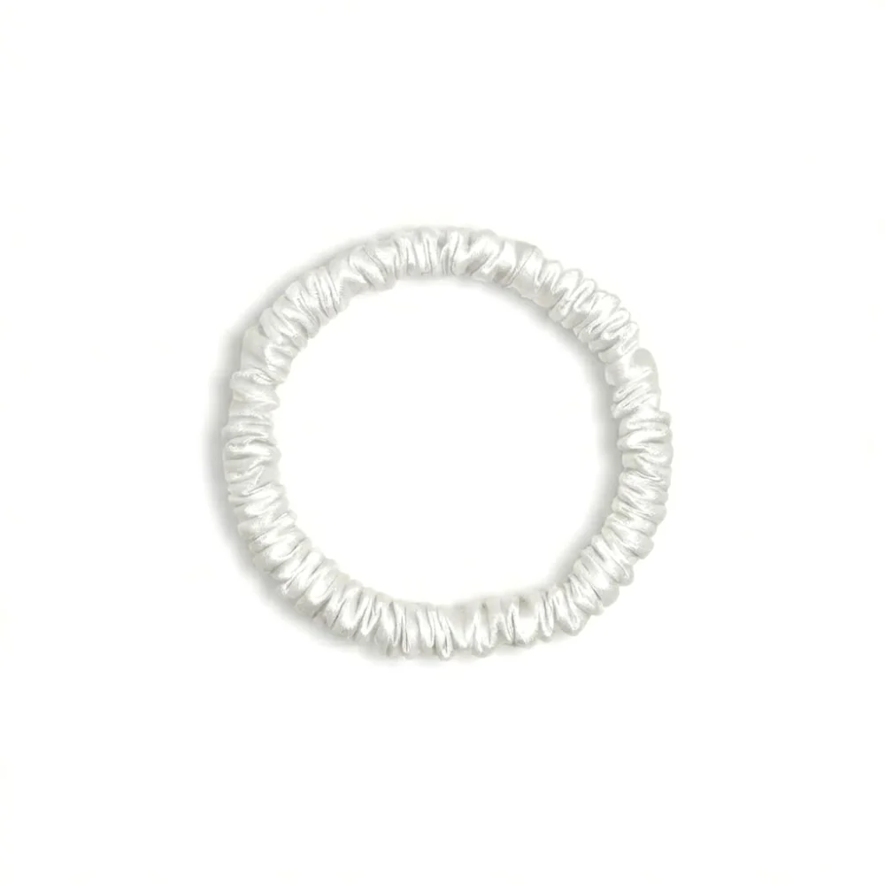 Zijden Scrunchies Soft Ivory Deluxe set van 5 - 22 Momme - Afbeelding 3