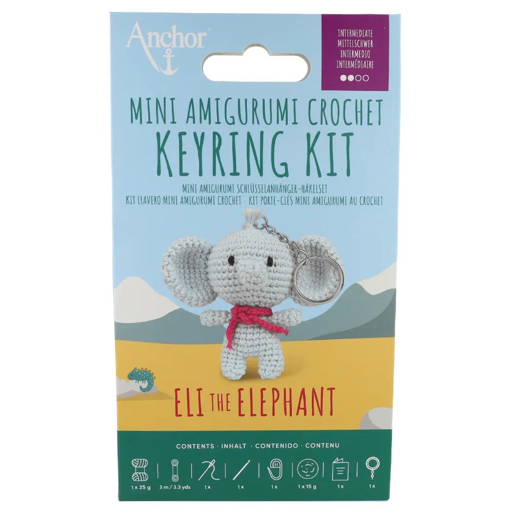 Anchor Mini amigurumi haak kit – sleutelhanger olifant
