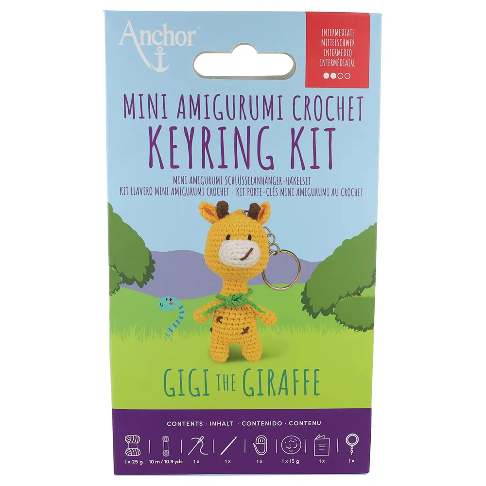 Anchor Mini amigurumi haak kit – sleutelhanger giraf