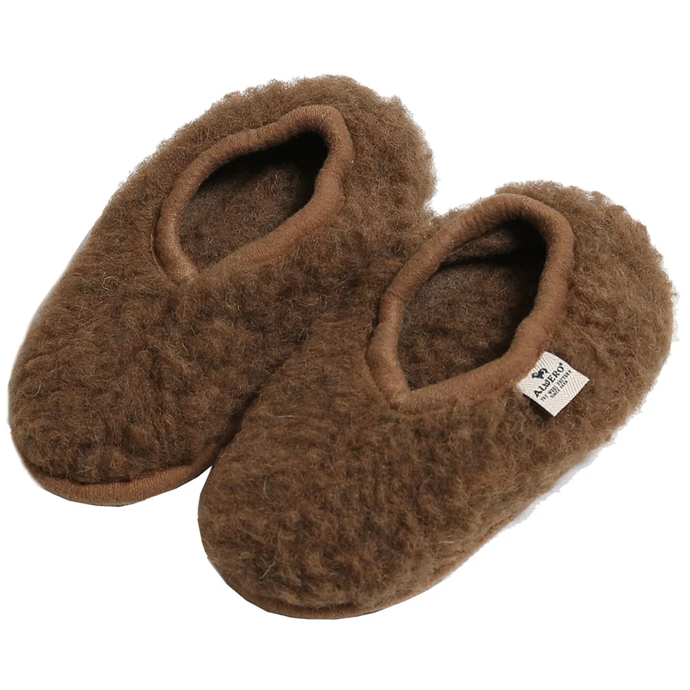 Alwero Wollen Ballerina Sloffen Junior – Bark