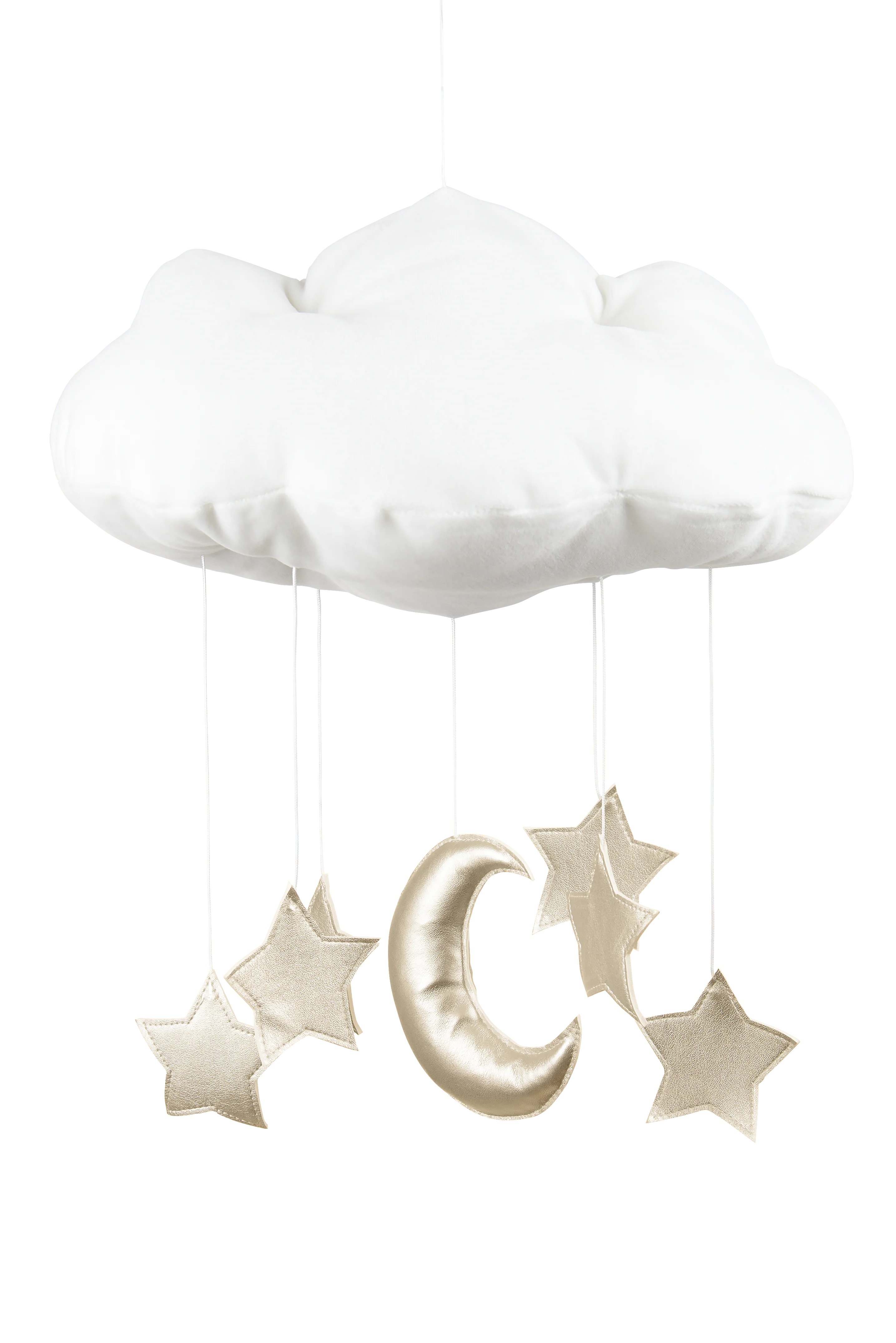 Cotton & Sweets Cloud mobiel Wit met gouden sterren