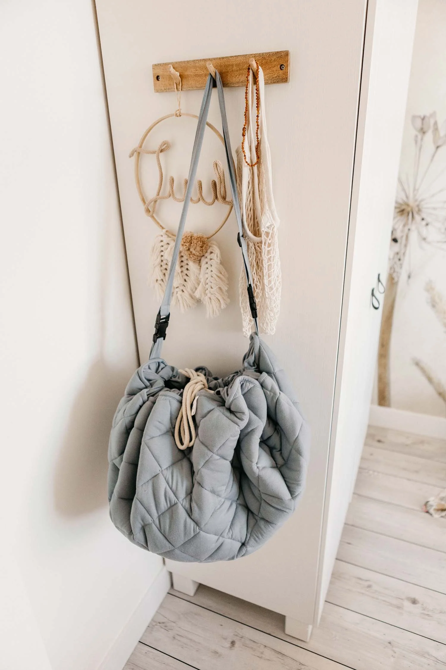 Dusty Blue Organic Babymat/Opbergzak/luiertas 3-in-1