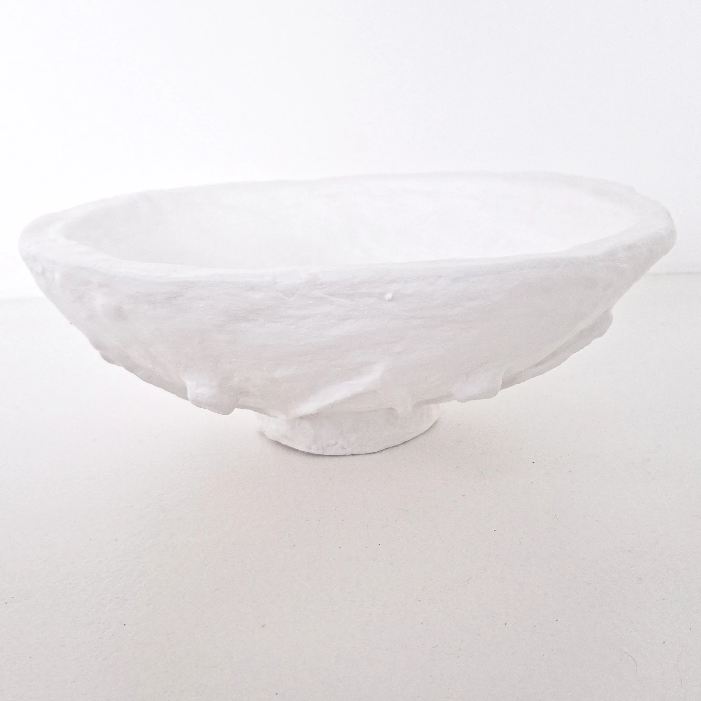 Papier-Maché schaal Wit Ø34cm - Afbeelding 2