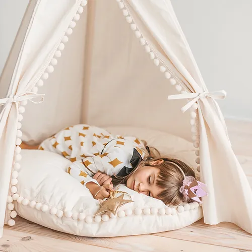 Boho Tipi tent met Pom Pom - Afbeelding 3