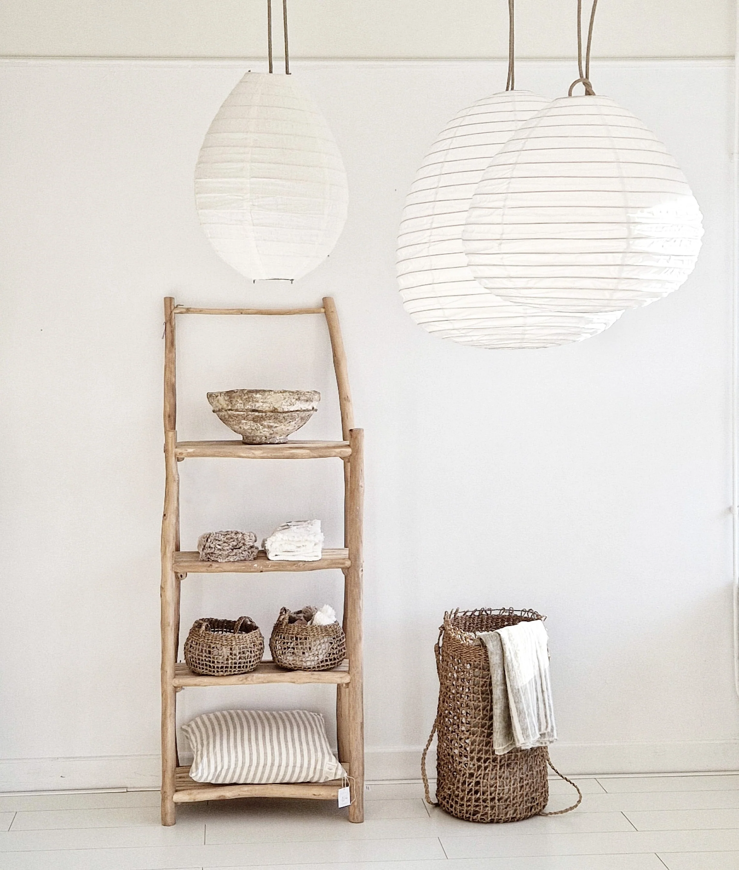 Witte Katoenen Lampion Lamp