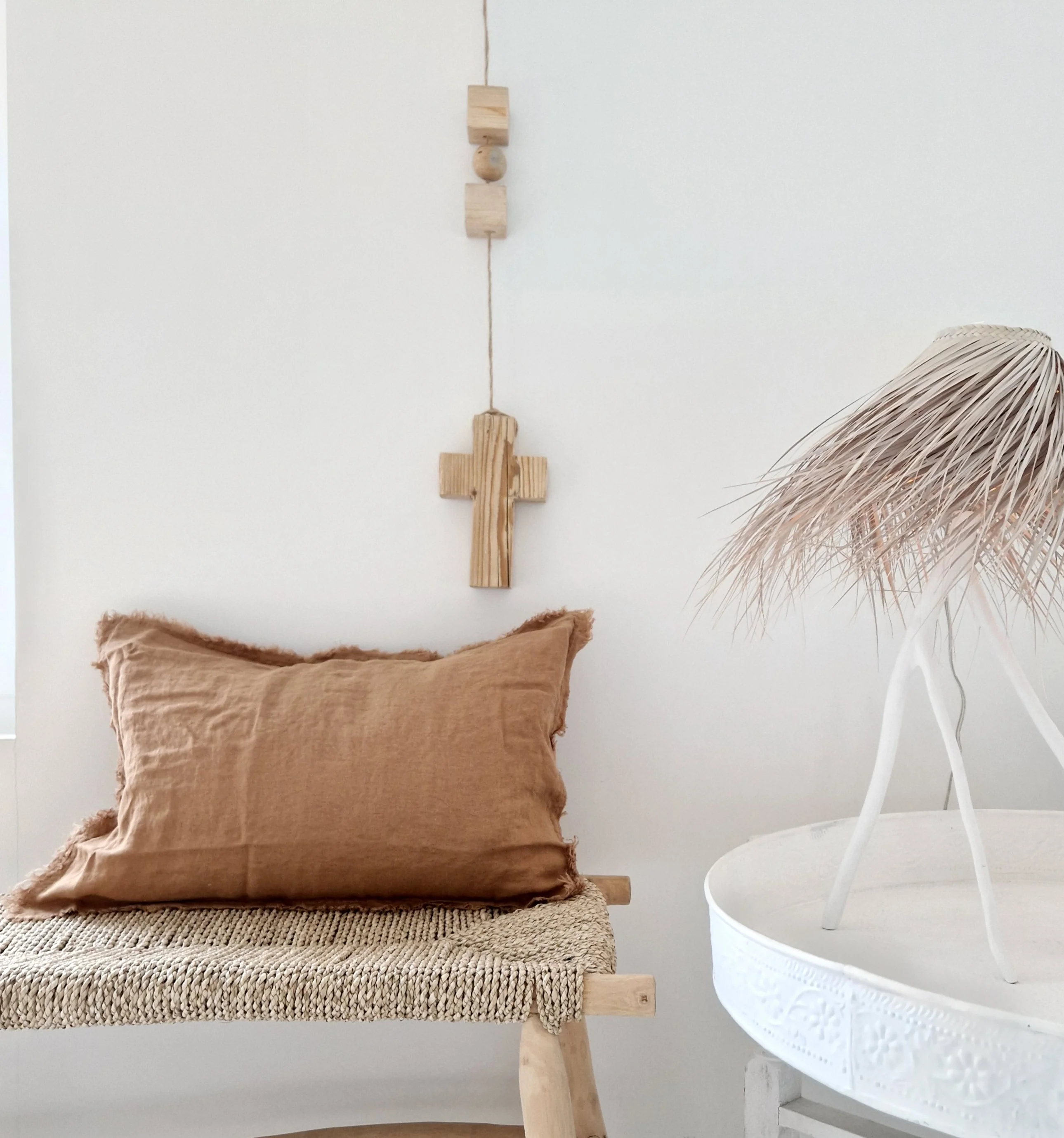 Linnen kussenhoes Malaga Cognac 40×60