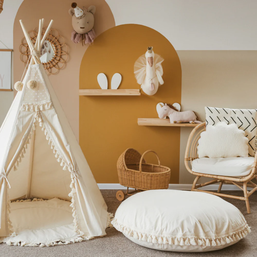 XL Boho vloerkussen met kwastjes