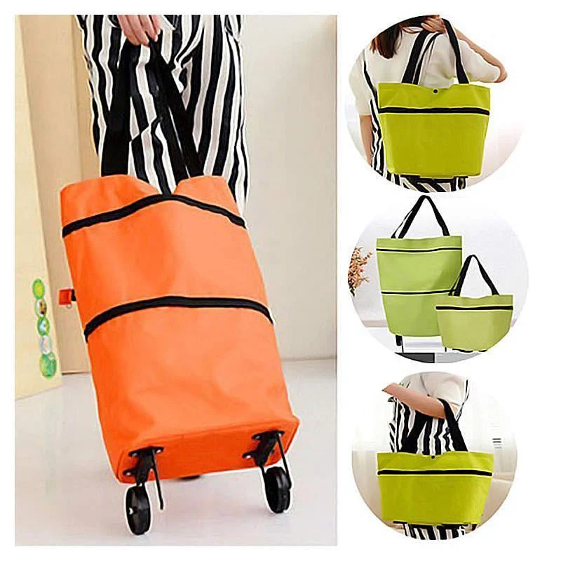 TravelBag™ – 2-in-1 boodschappentrolley / opvouwbare groene tas [50% Korting]