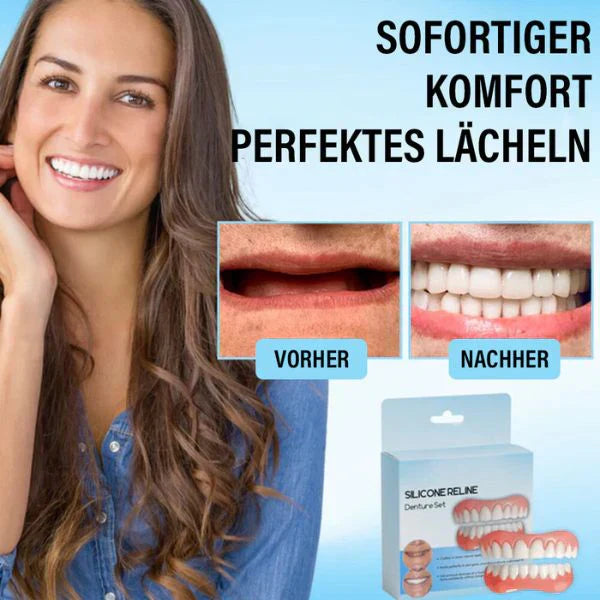 SmileRenew – Comfortabele siliconen hervoering tandprothese set voor natuurlijke grip [1 + 1 Gratis]