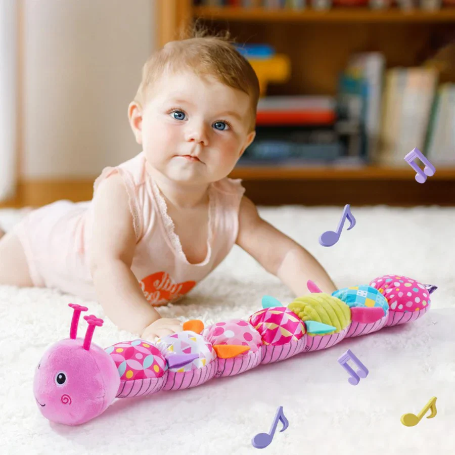 50% Korting | HappyPlush™ – Gevoelige pluche rammelaar en muzikale rups [Laatste dag korting]