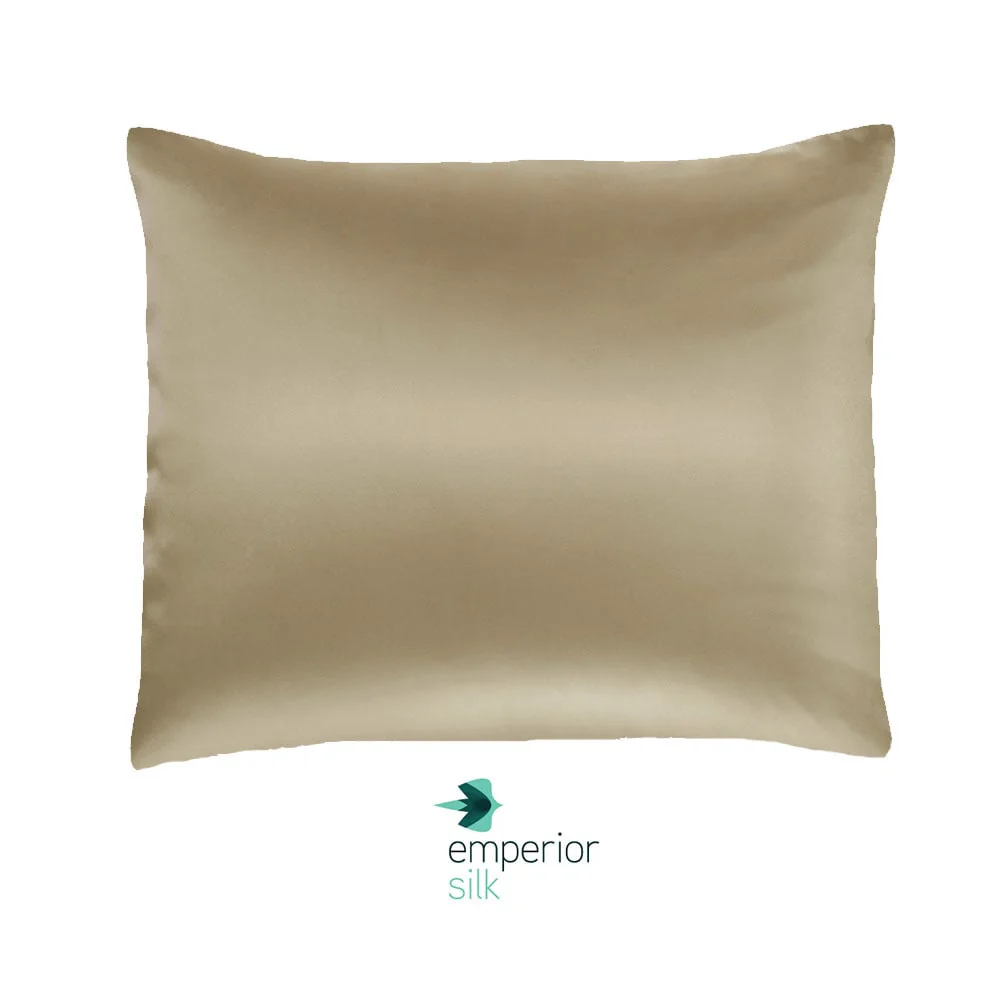 2x 100% Zijden kussensloop Verdi Taupe – 22MM extra zacht