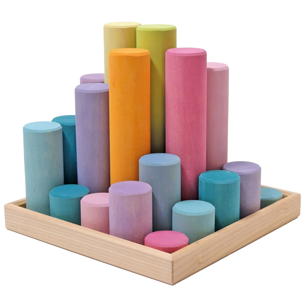 Grimm’s Bouwblokken Cilinders Groot  Pastel