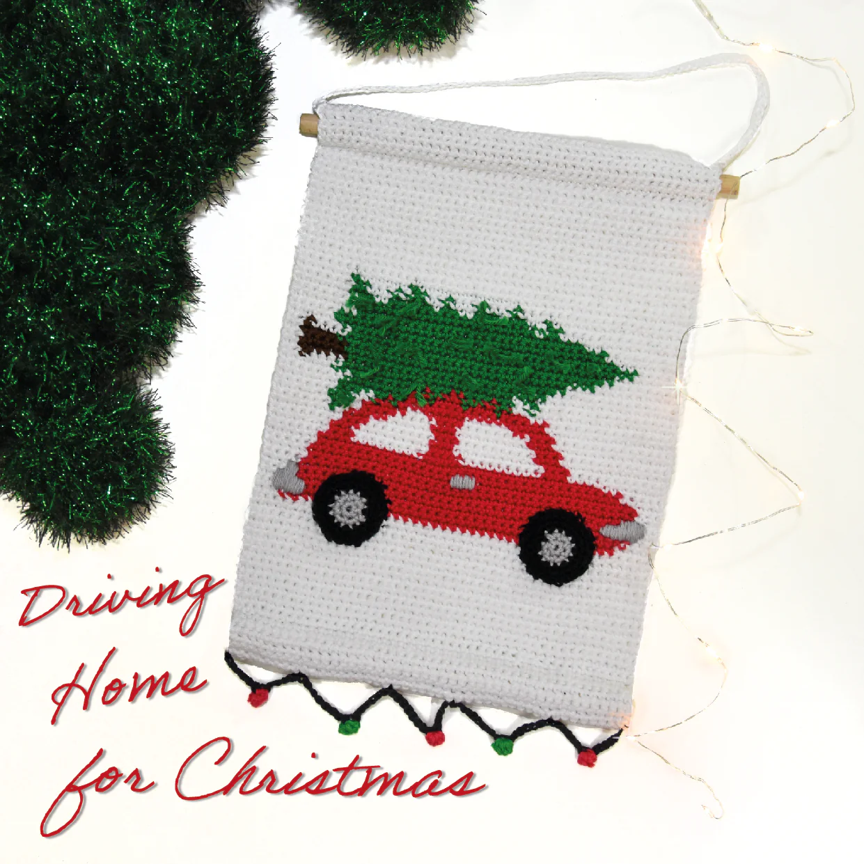 Wandhanger Kerst Auto (Haakpatroon) Wandhanger Kerst Auto (Haakpatroon)