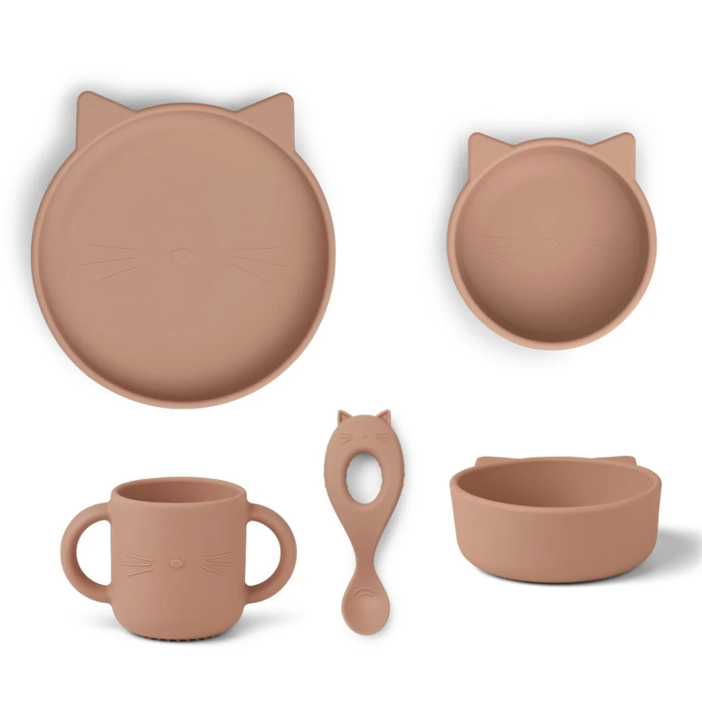 Liewood Servies Set Vivi Cat Dark Rose