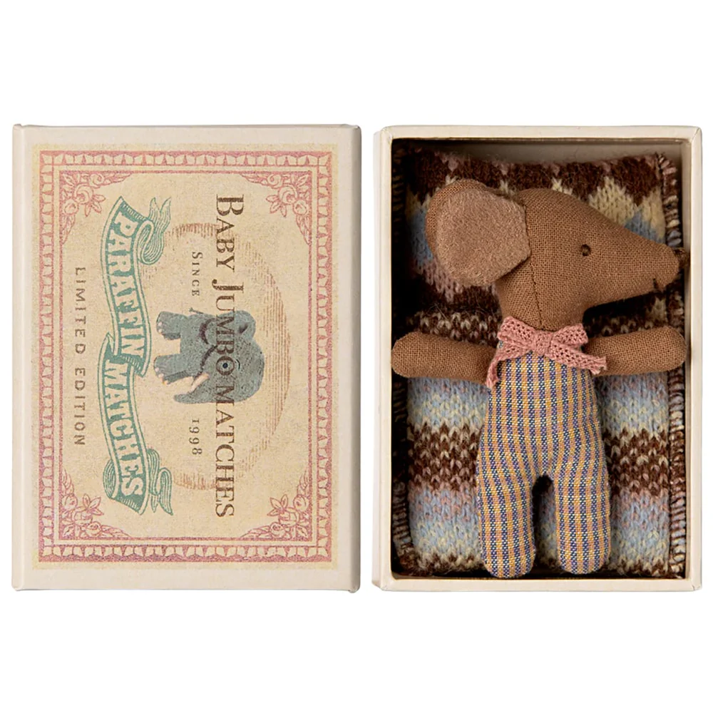 Maileg Baby Muis Slaap/wakker in Luciferdoosje – Roze
